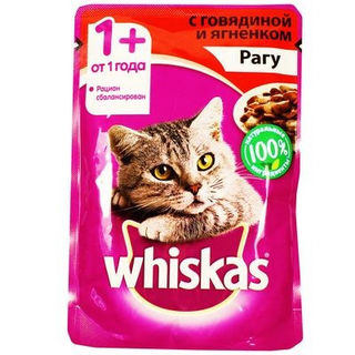 Корм для кошек рагу Вискас говядина-ягненок 85гр